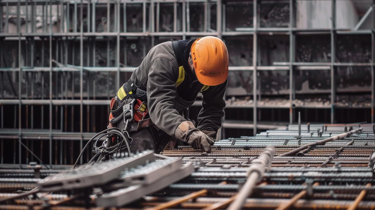 A roofer working on a residential roof